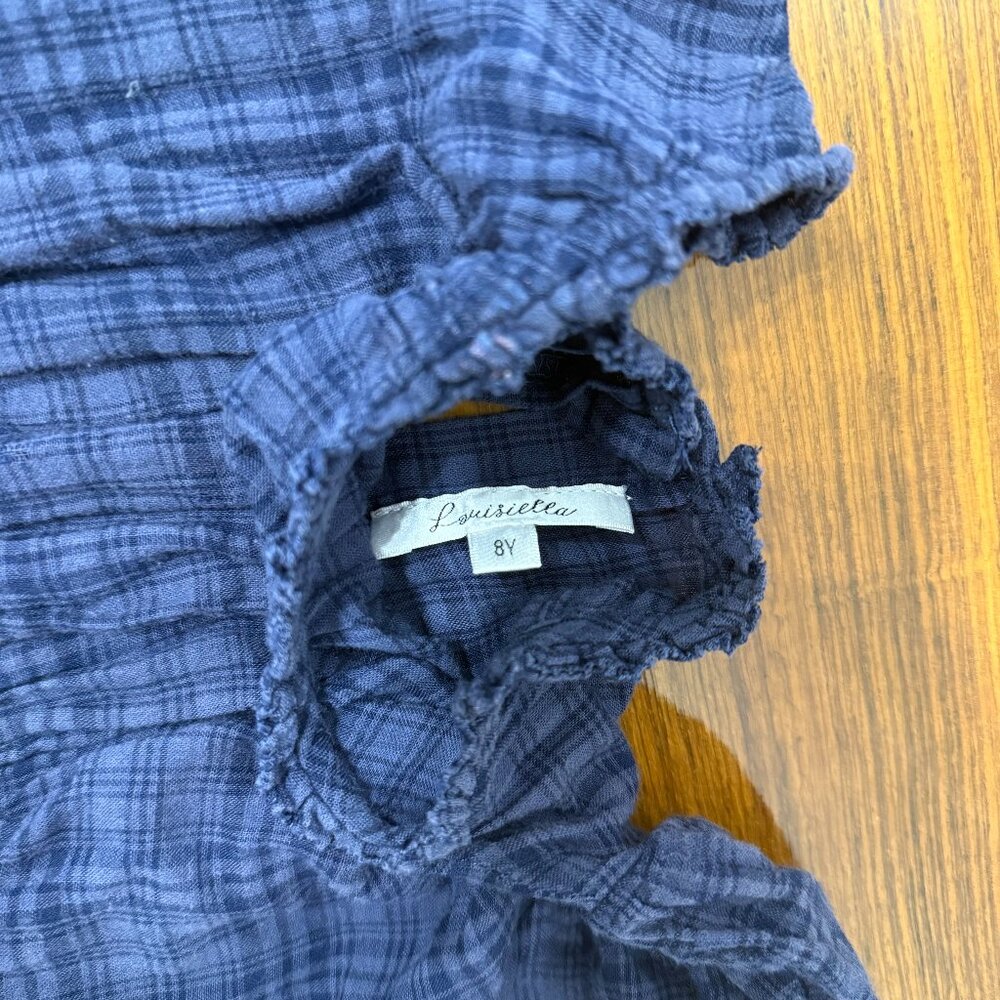Louisiella Plaid Navy Dress size 8yrs